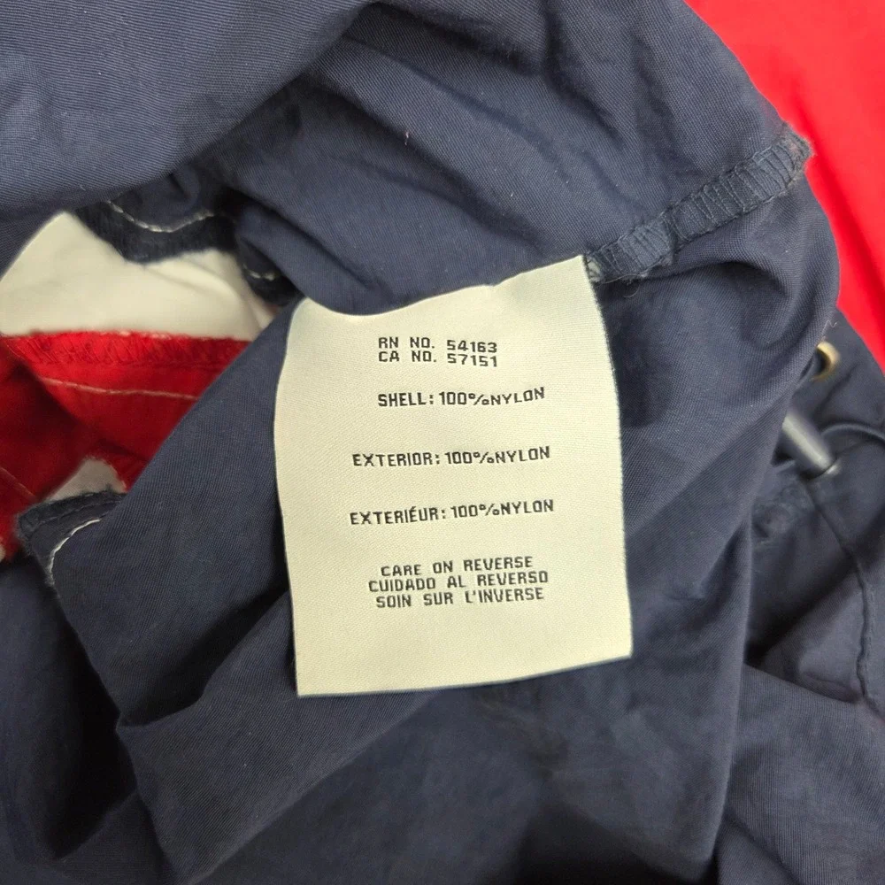 Levi's Colorblock Windbreaker Anorak Jacket Mens XL Red Navy Blue Half Zip Logo